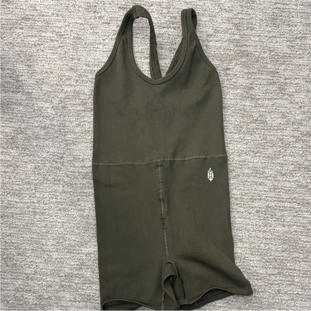 Free People movement green onesie Romper Sz XS
